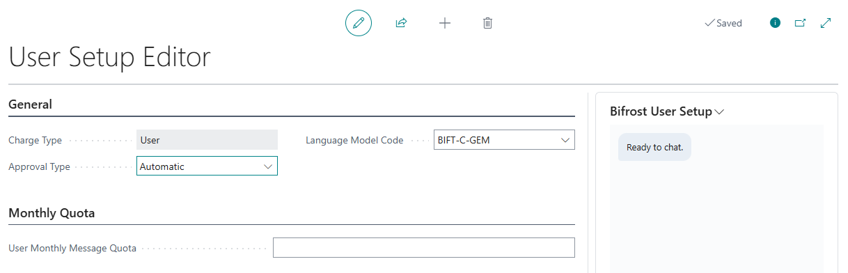 Language Model Code on the Bifröst user setup, with the chat ready beside it