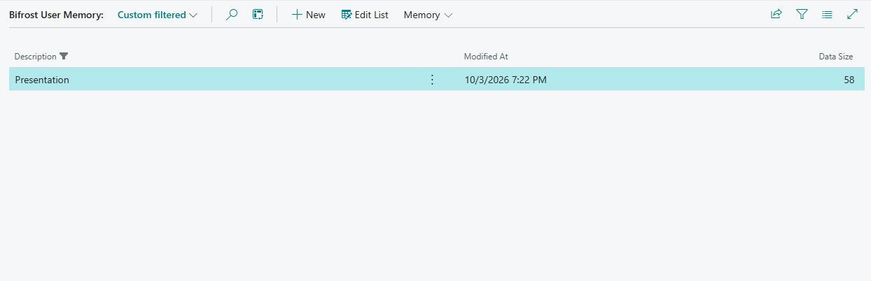 User memory