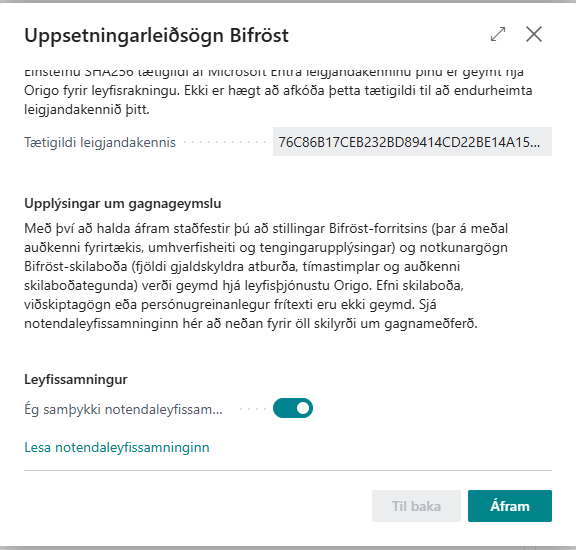 Skref 1 í leiðsögninni, með samninginn samþykktan
