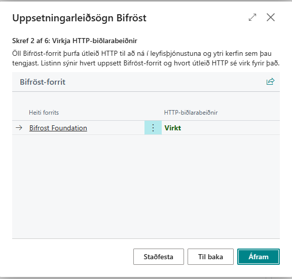 Skref 2: útleið HTTP fyrir hvert Bifröst forrit