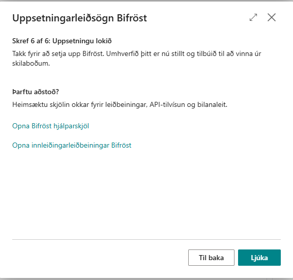 Skref 6: ljúka